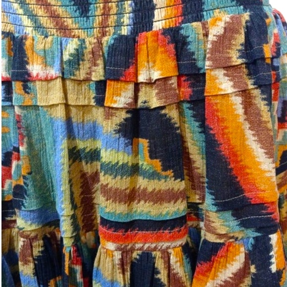 RALPH LAUREN Colorful Western Southwestern Skirt Elastic Waist Plus Sz 16 NEW!!! - Picture 9 of 12